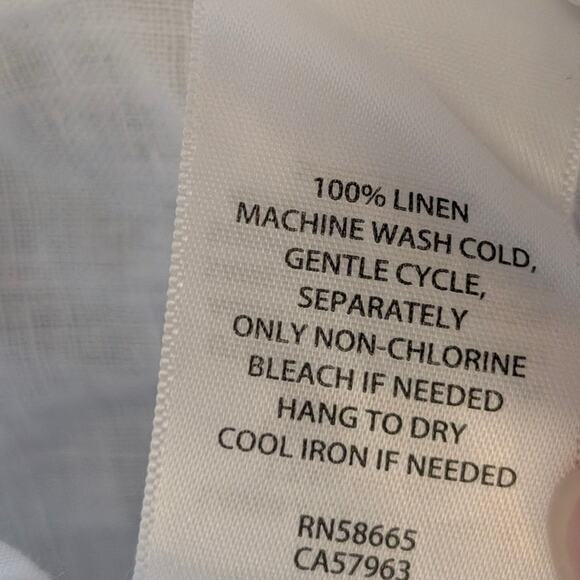 Caslon Women's Tie Waist Tapered Linen Pants Notched Hem White Size XL - Picture 8 of 11